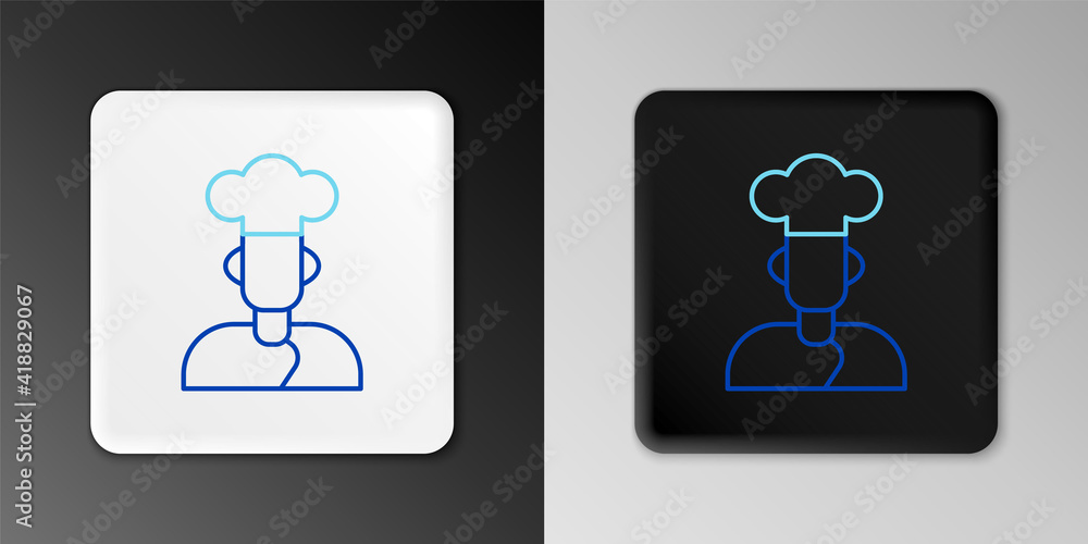 Line Cook icon isolated on grey background. Chef symbol. Colorful outline concept. Vector. Line Cook icon isolated on grey background. Chef symbol. Colorful outline concept. Vector.