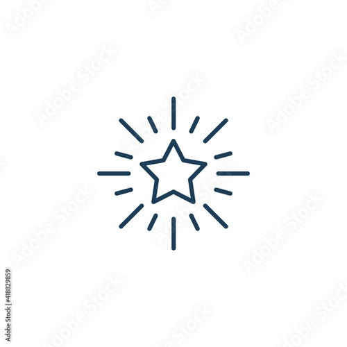 Excellence line icon. Shiny star, Star shine for best choice, favorite symbol, certificate stamp star mark logo Can be used for web and mobile. Vector illustration design on white background. EPS 10