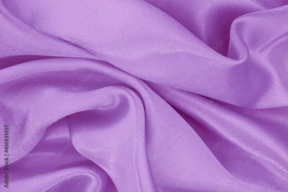 Obraz premium Light purple fabric texture background, detail of silk or linen pattern.