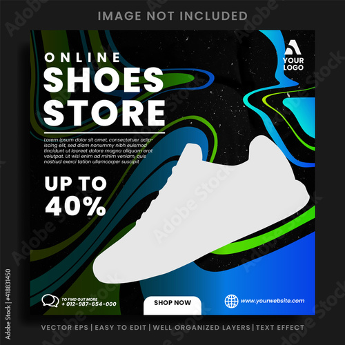 Sports shoes square social media post design