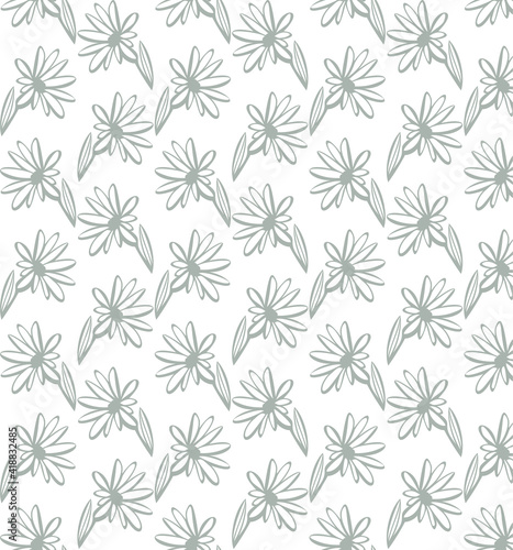 Green abstract flower seamless vector repeating pattern