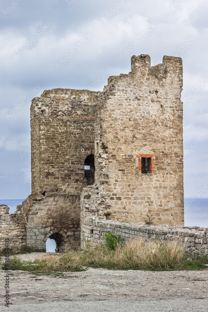 The tower of Crisco (Christ tower) in the Genoese fortress in Feodosia, XIV century, Eastern Crimea.	