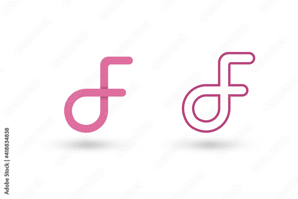 Letter df line art simple logo Letter df line art simple logo