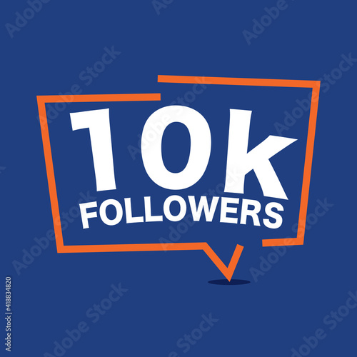 10k Followers Template for Celebrating in Online Social Media Networks Vector Illustration.