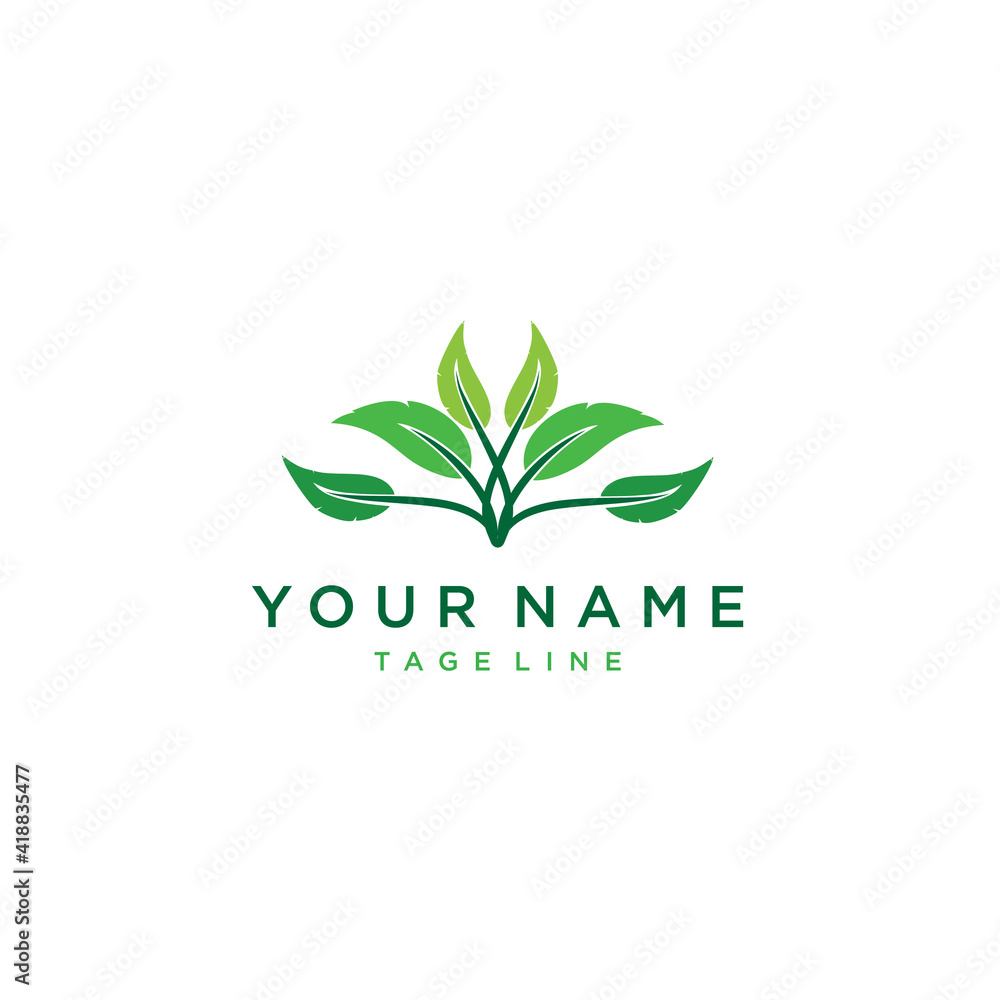 Living Environment Design. vector abstract green leaf logo icon. Landscape, garden, plant, nature and ecology vector logo design. Logotype concept icon.