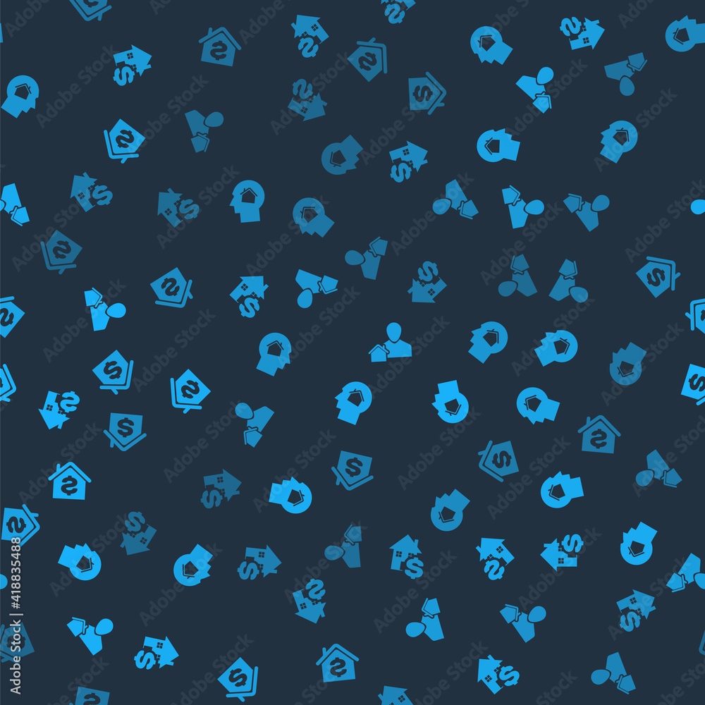 Set House with dollar, Man dreaming about buying house, Realtor and on seamless pattern. Vector. Set House with dollar, Man dreaming about buying house, Realtor and on seamless pattern. Vector.
