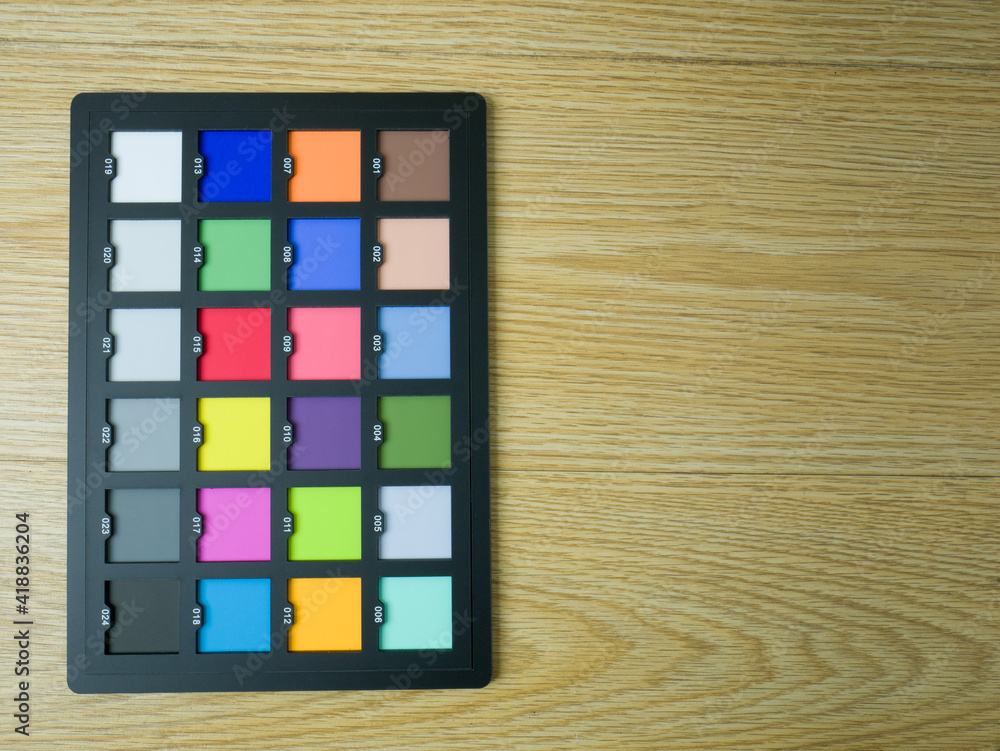 The color chart board for calibration white balance camera. Stock Photo Color Chart Board