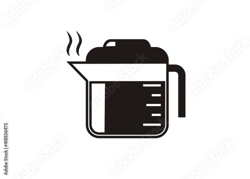 Drink mug. Simple illustration in black and white.