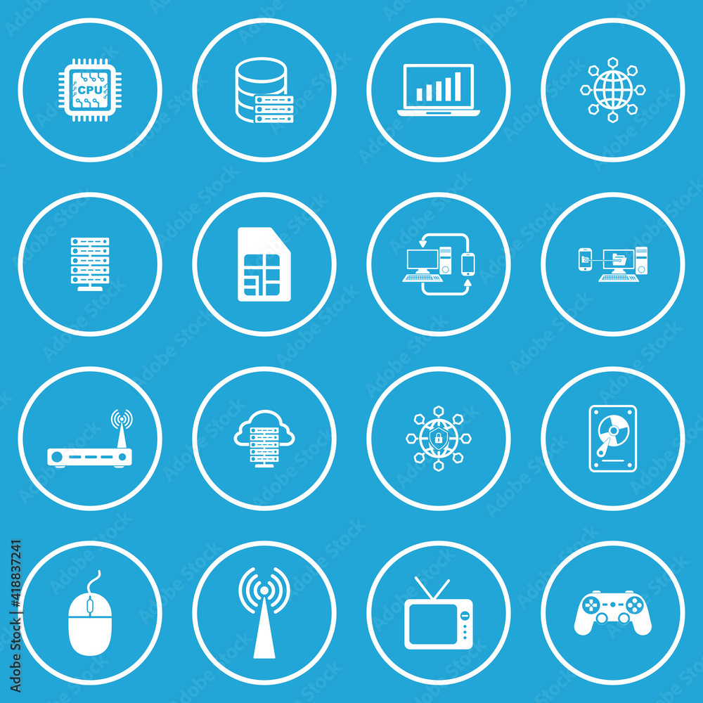 technology icon set vector sign symbol technology icon set vector sign symbol
