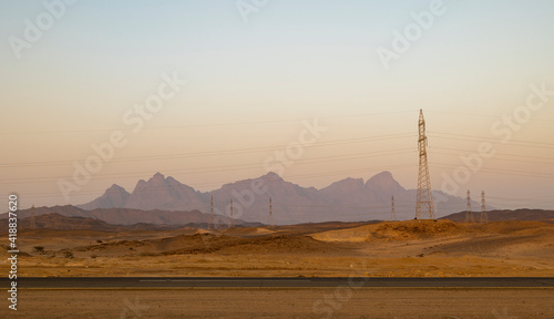 Desert landscapes in remote rural area of Tabuk in north western Saudi Arabia