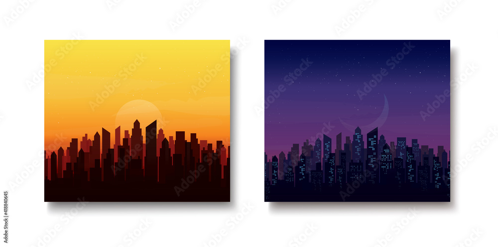 modern city skyline landscape backgrounds vector illustration EPS10