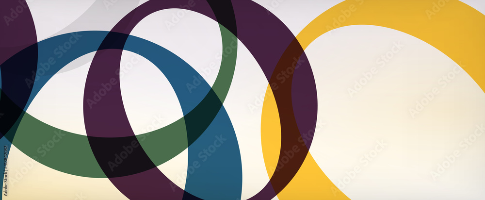Obraz premium Ring geometric shapes, o letter repetition wallpaper. Abstract background for business or technology presentations, internet posters or web brochure covers