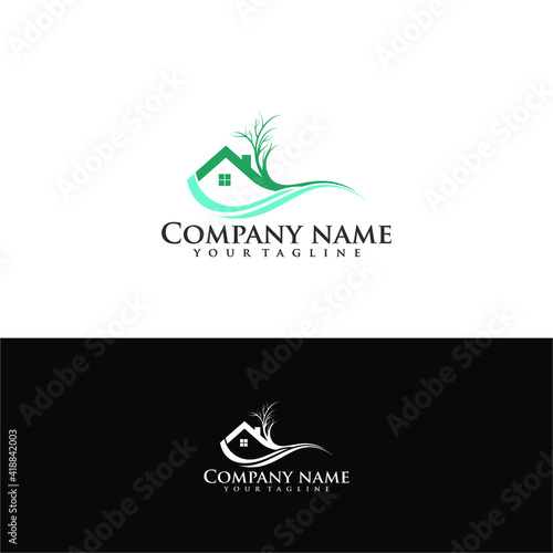 real estate logo flat house design vector icon template