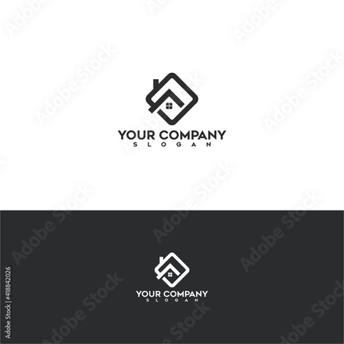 real estate logo flat house design vector icon template