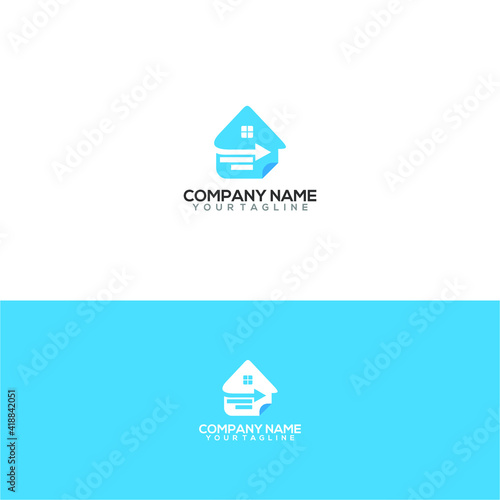 real estate logo flat house design vector icon template