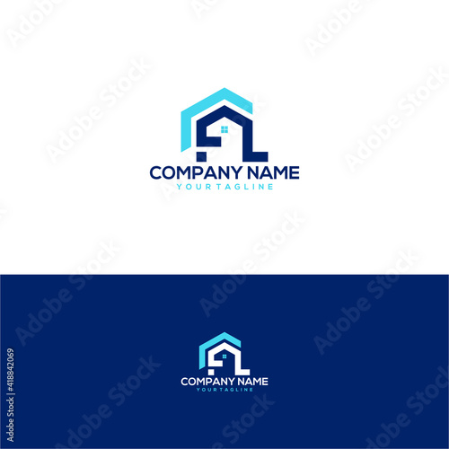 real estate logo flat house design vector icon template