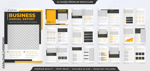 bifold brochure template design with clean style and minimalist concept and modern layout use for business proposal and annual report