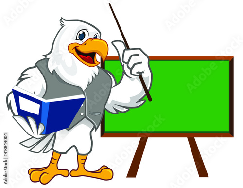 eagle mascot cartoon in vector