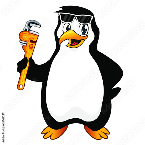 penguin mascot cartoon in vector