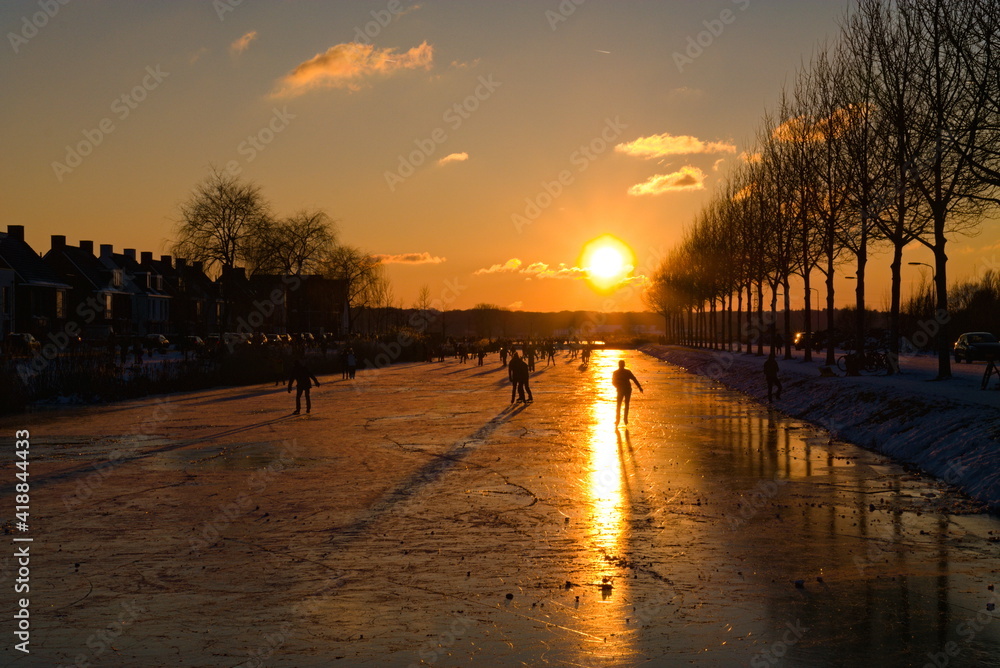 Schaatsen op de Nijlantsingel