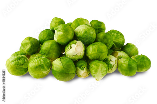 Fresh brussel sprouts isolated on white