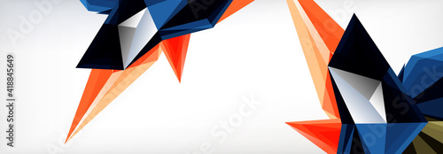 Vector 3d triangles and pyramids abstract background for business or technology presentations, internet posters or web brochure covers