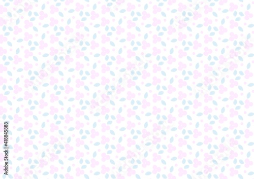 手描きピンク小花柄パターン背景
