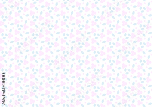 手描きピンク小花柄パターン背景
