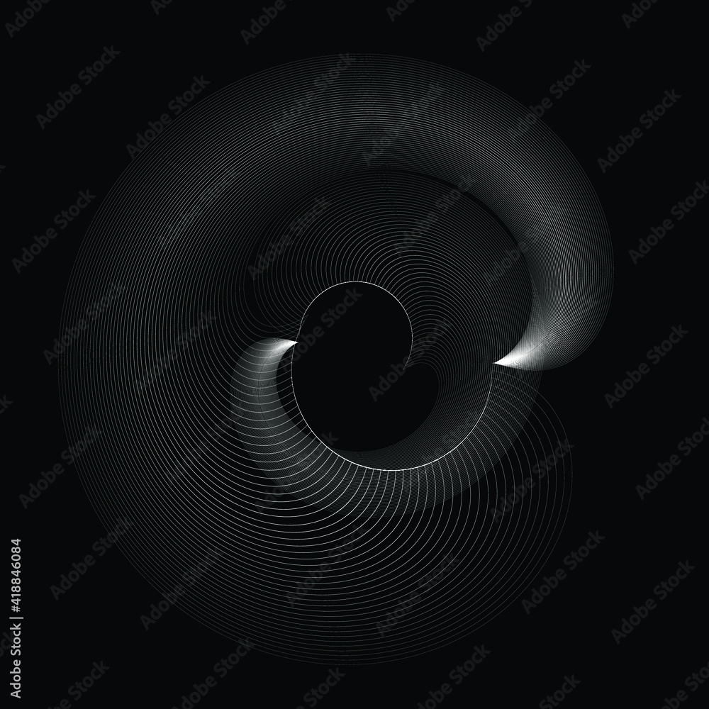 Lines in Circle Form . Spiral Vector Illustration .Technology round. Wave Logo . Design element . Abstract Geometric shape . Lines in Circle Form . Spiral Vector Illustration .Technology round. Wave Logo . Design element . Abstract Geometric shape .