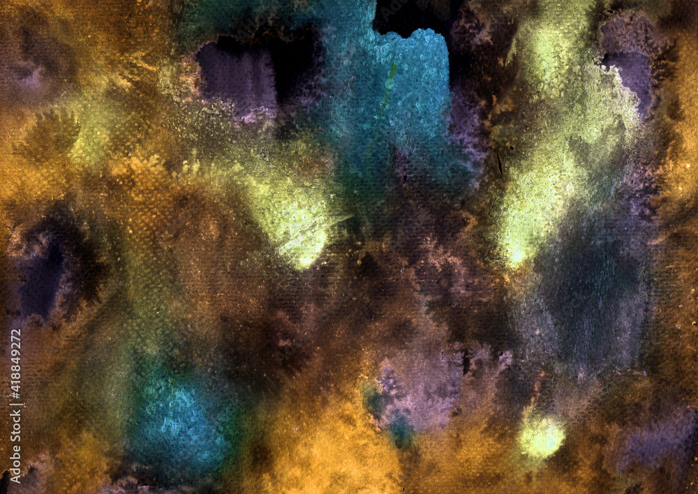 Fototapeta premium Brown abstract watercolor texture background.