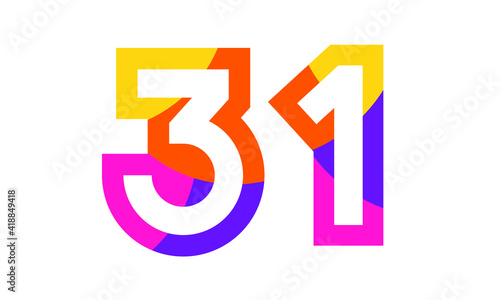 31 Colorful Fun Modern Flat Number © nomersatu