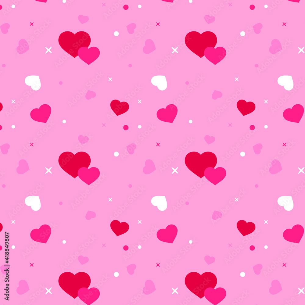 Flat design heart pattern collection Free Vector