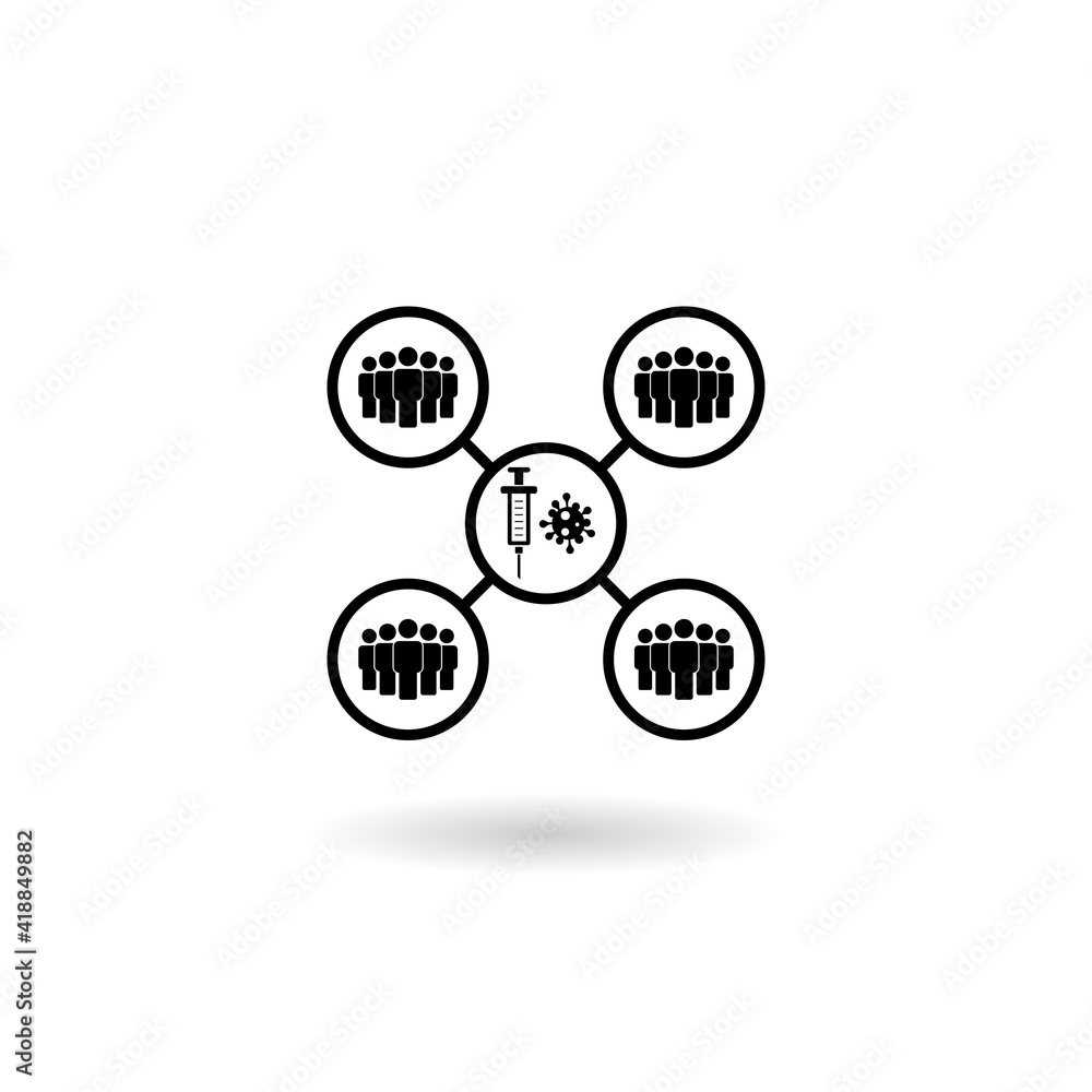 Mass vaccination icon with shadow