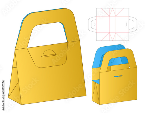 Box packaging die cut template design. 3d mock-up