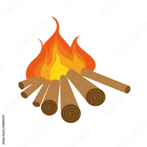 Vector illustration of a flat fire style. Icon for the Internet. Isolated on a white background.