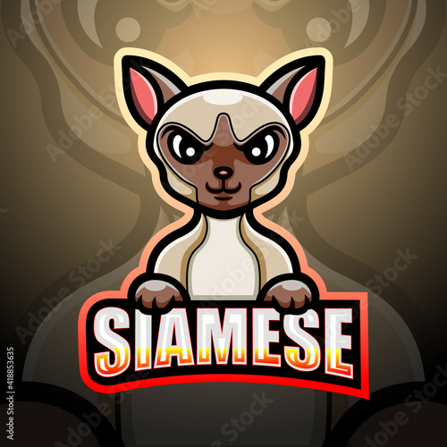 Siamese mascot esport logo design