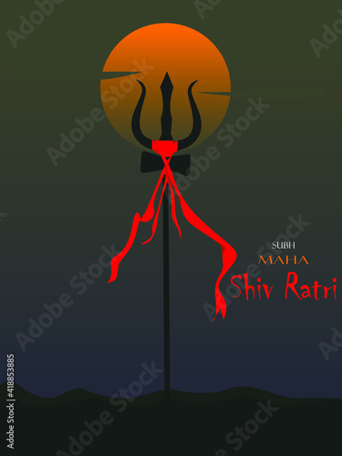 happy shiv ratri vector illustration