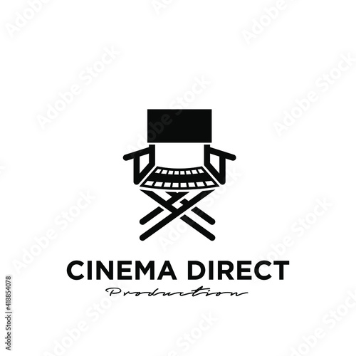 cinema direct Studio Movie Video Cinema Cinematography Film Production logo design vector icon illustration Isolated White Background