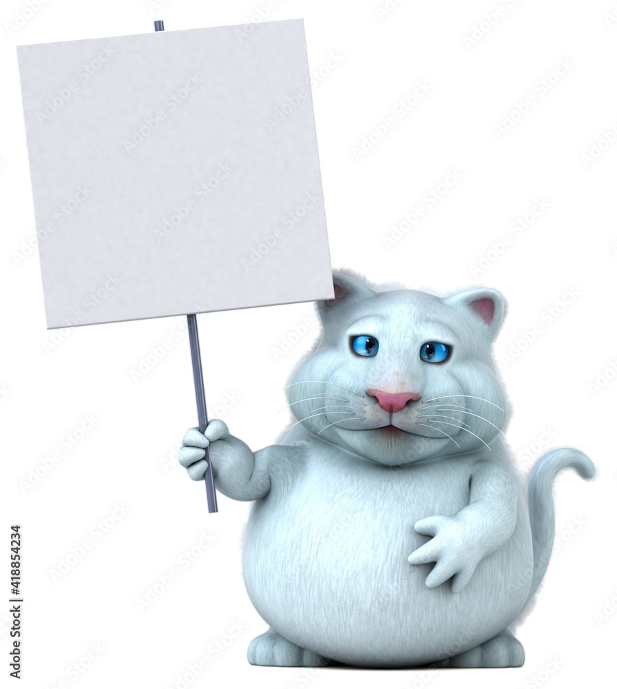 Obraz premium Fun cat - 3D Illustration