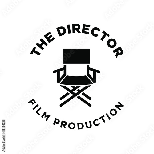 the director Studio Movie Video Cinema Cinematography Film Production logo design vector icon illustration Isolated White Background