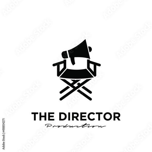 the director Studio Movie Video Cinema Cinematography Film Production logo design vector icon illustration Isolated White Background