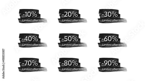 Limited offer banner on black brush stroke