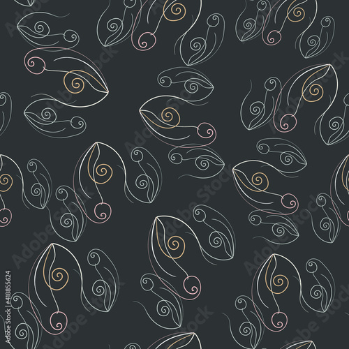 Graphic elements for creating a design. Modern and trendy abstract stripes, curls, geometric shapes, seamless pattern