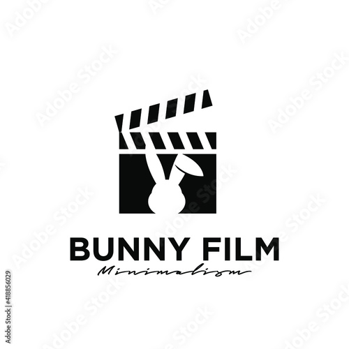 bunny film cinema camera logo icon design