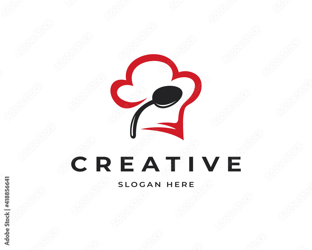 Chef spoon vector logo icon. Creative chef logo symbol Chef spoon vector logo icon. Creative chef logo symbol