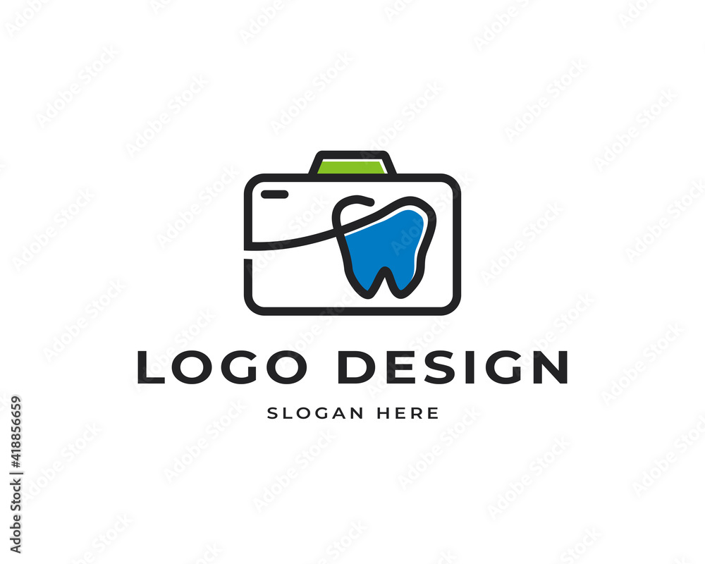 Dental photo vector logo design. Creative technology logo icon