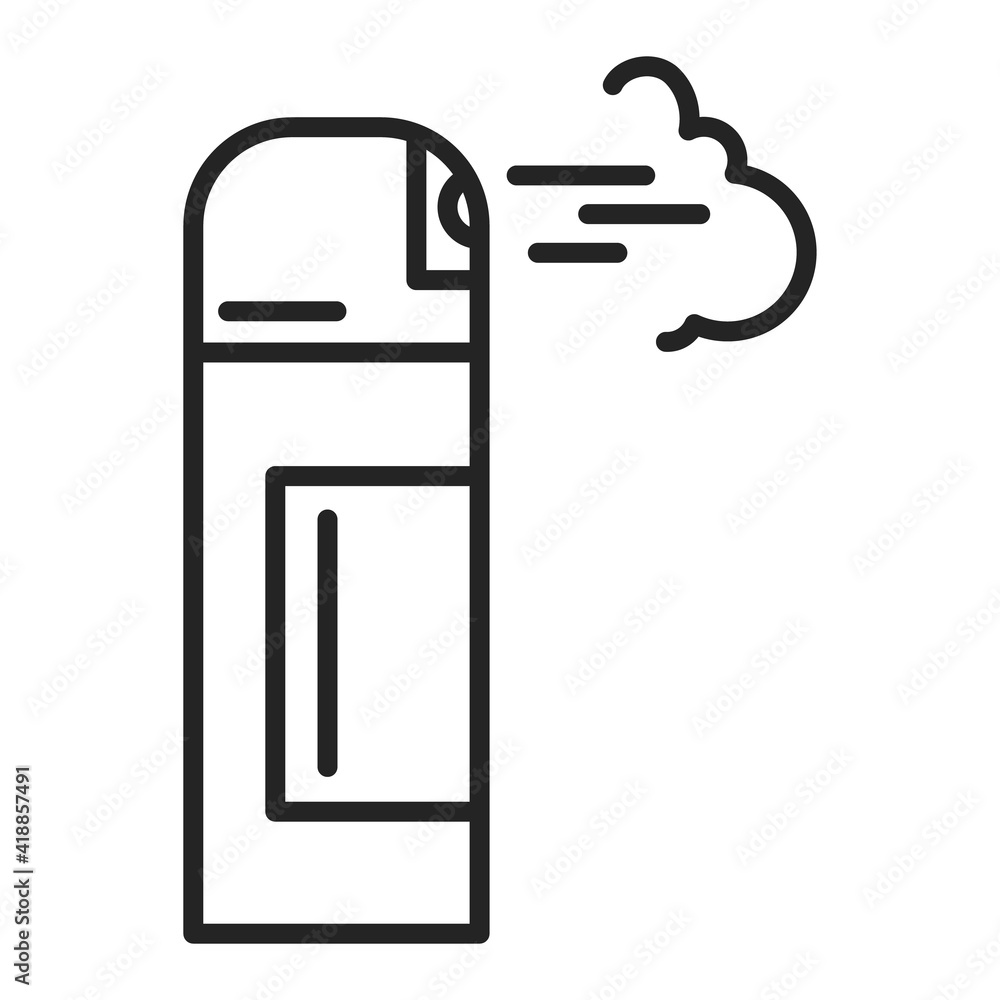 Air freshener icon vector isolated. Line symbol of deodorant. Spray in container. Outlined aerosol sign. Air freshener icon vector isolated. Line symbol of deodorant. Spray in container. Outlined aerosol sign.