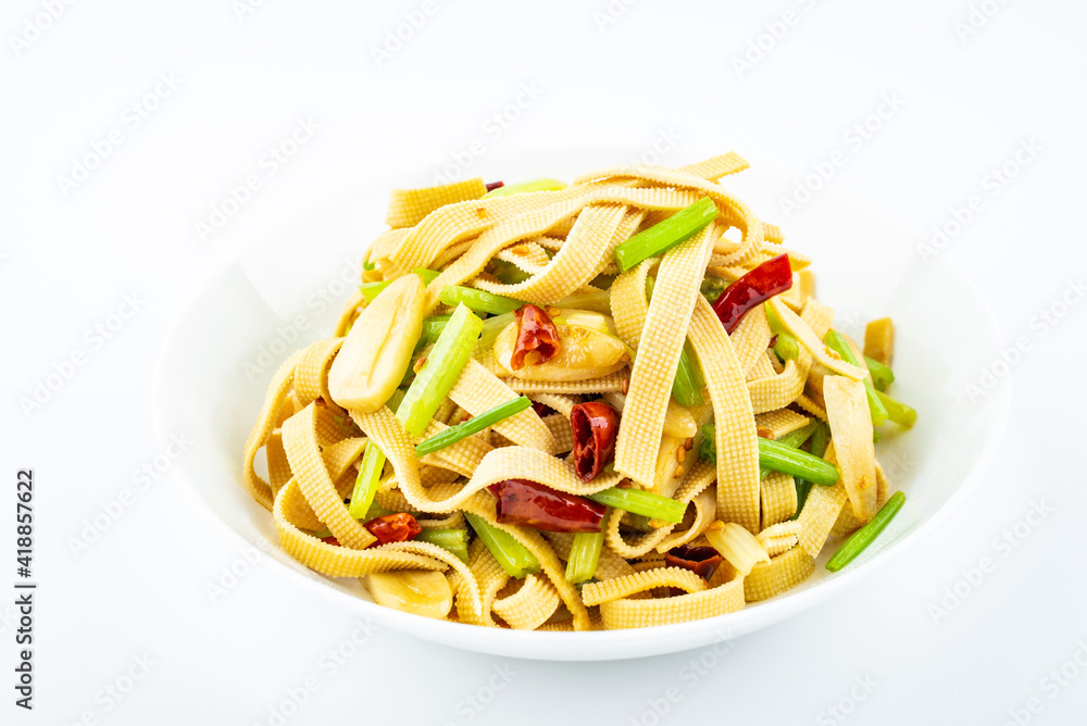 Chinese Vegetable Celery Stir-Fried Baiye Tofu Skin Chinese Vegetable Celery Stir-Fried Baiye Tofu Skin