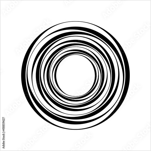 Geometric Shape Circle, Pinwheel Line Art Drawing Design