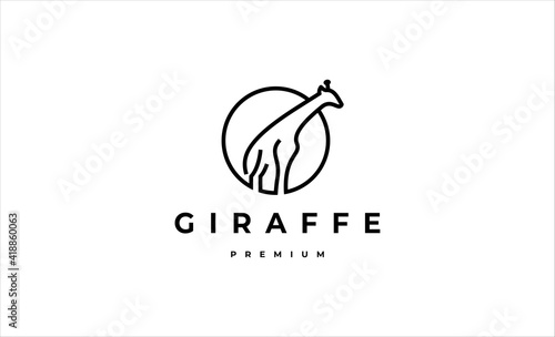 giraffe Logo icon design vector illustration